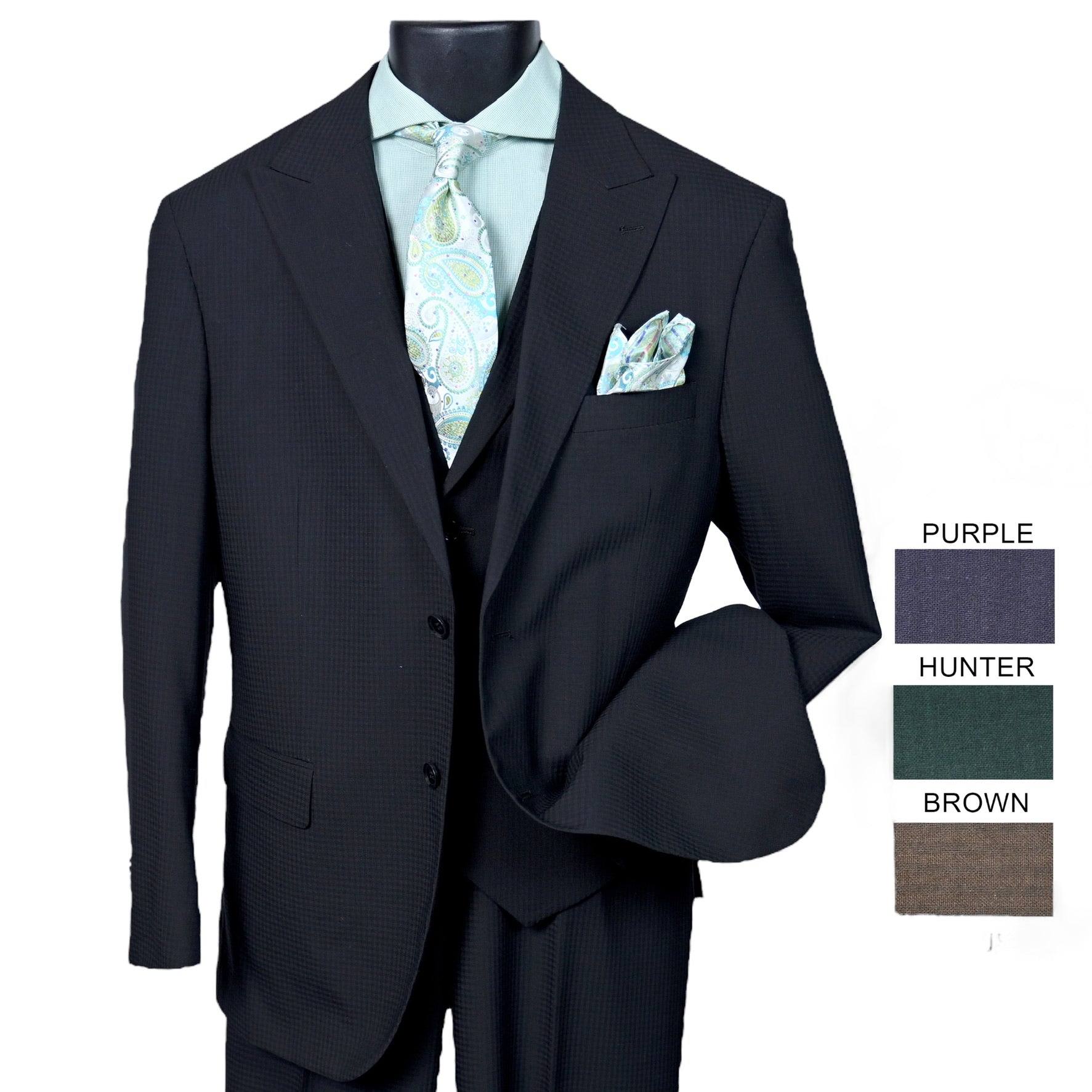 MAZARI: 3PC  Pett Vested Modern Fit Suit 1000